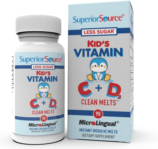 Kids' Vitamin C + D3 MicroLingual Tablets, 90 Ct, Quick Dissolve, Immune Support, Non-GMO, Gummy Alternative