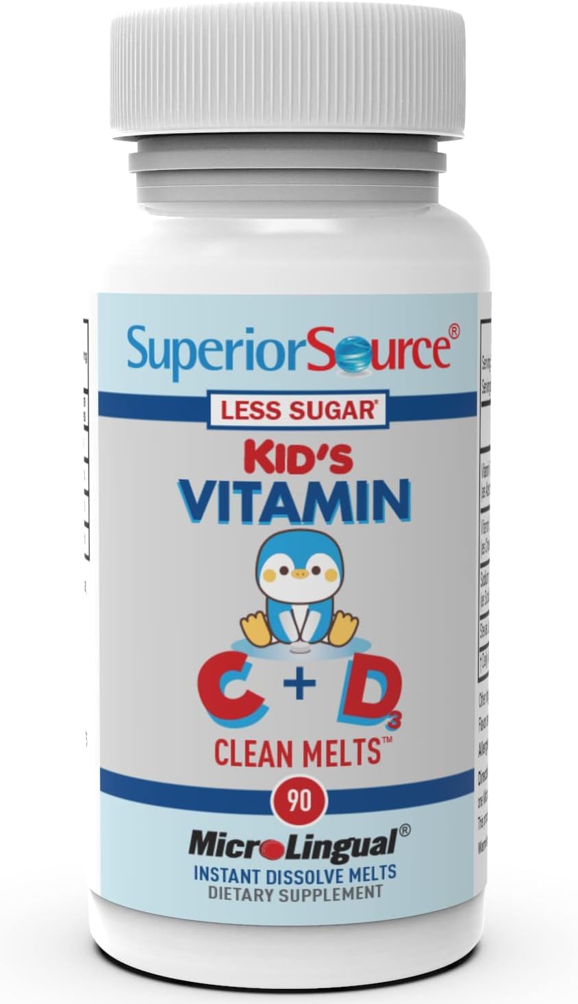 Kids' Vitamin C + D3 MicroLingual Tablets, 90 Ct, Quick Dissolve, Immune Support, Non-GMO, Gummy Alternative