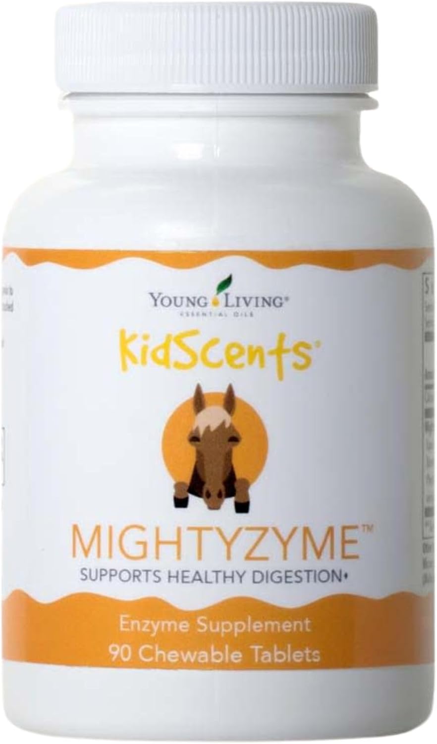 KidScents MightyZyme Chewable Tablets - 90 ct - Children's Digestive Enzyme Supplement - Natural Digestion Support for Kids