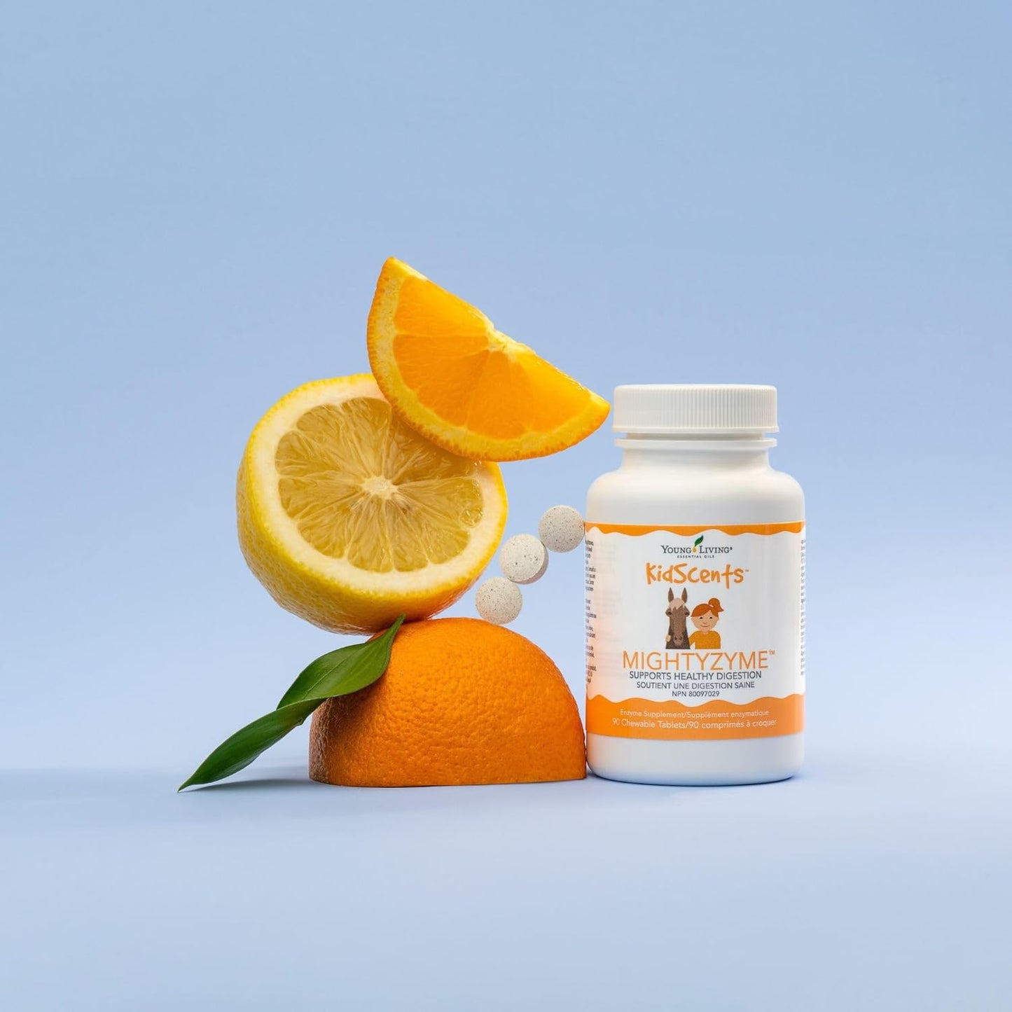 KidScents MightyZyme Chewable Tablets - 90 ct - Children's Digestive Enzyme Supplement - Natural Digestion Support for Kids