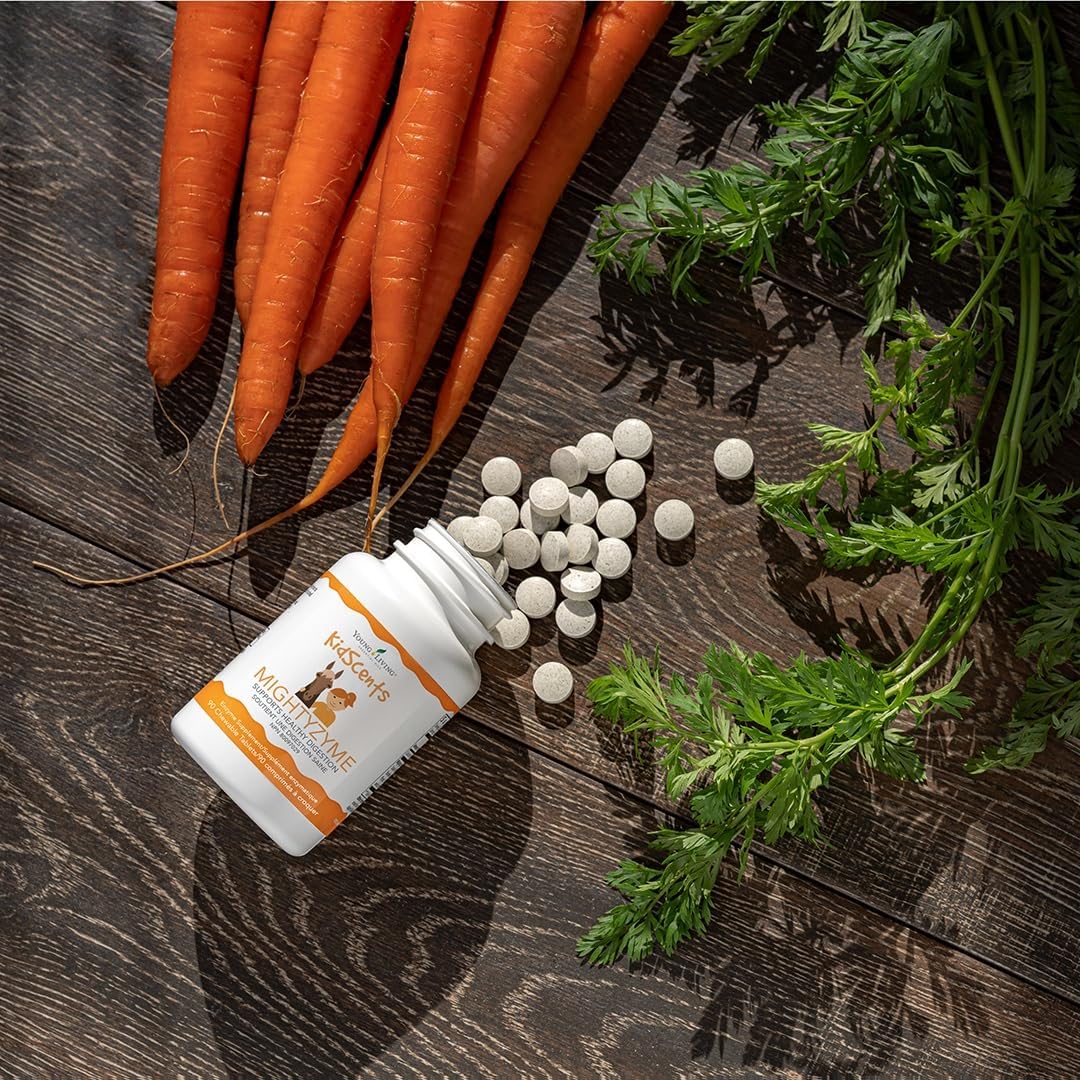 KidScents MightyZyme Chewable Tablets - 90 ct - Children's Digestive Enzyme Supplement - Natural Digestion Support for Kids