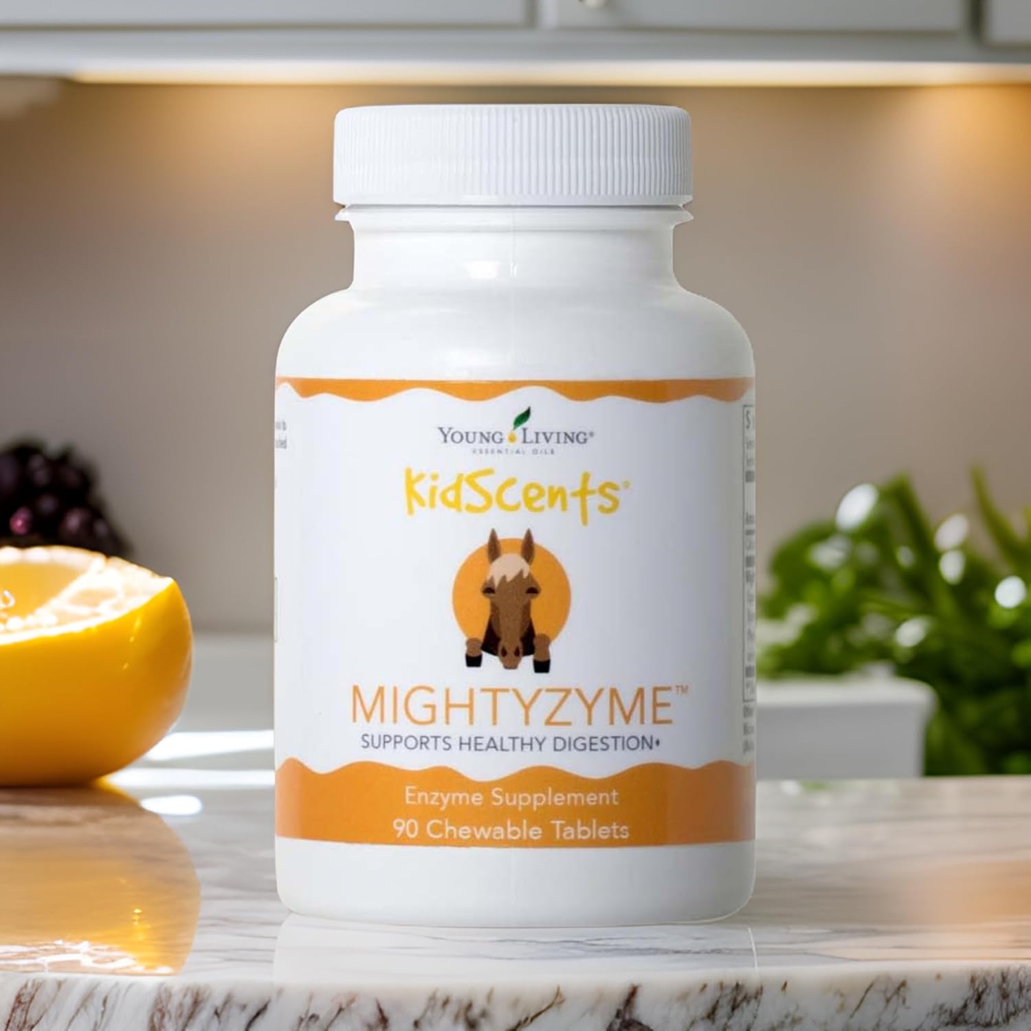 KidScents MightyZyme Chewable Tablets - 90 ct - Children's Digestive Enzyme Supplement - Natural Digestion Support for Kids