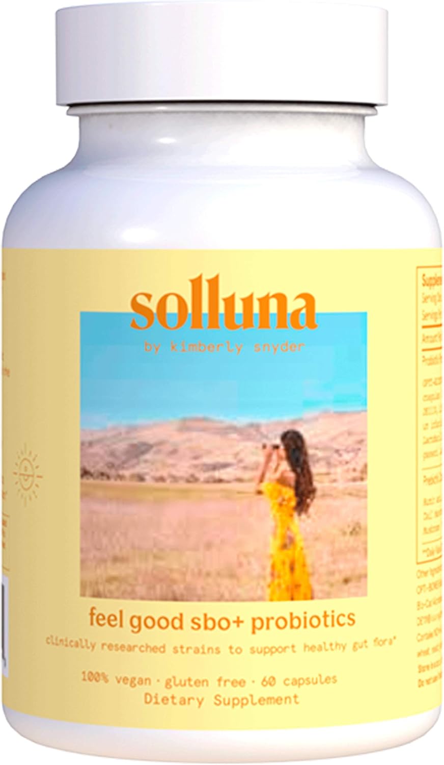 Kimberly Snyder Solluna Feel Good SBO Probiotics with Prebiotics, Postbiotics & Mushroom Extracts