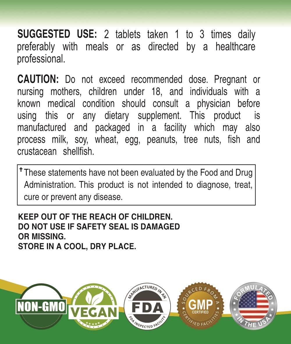 King Naturals Organic Daily Greens with Fruits & Veggies Tablets - USDA Certified, Non-GMO, Vegan. Immune Health, Antioxidant, Energy Support.
