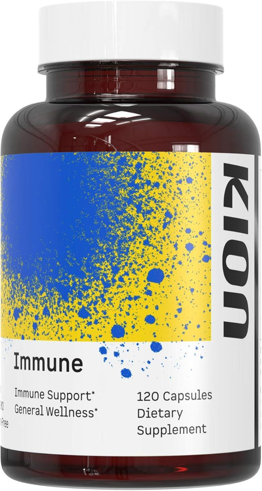 Kion Immune Support Supplement with 500mg Vitamin C and 10mg Zinc - 120 Servings for Everyday Wellness