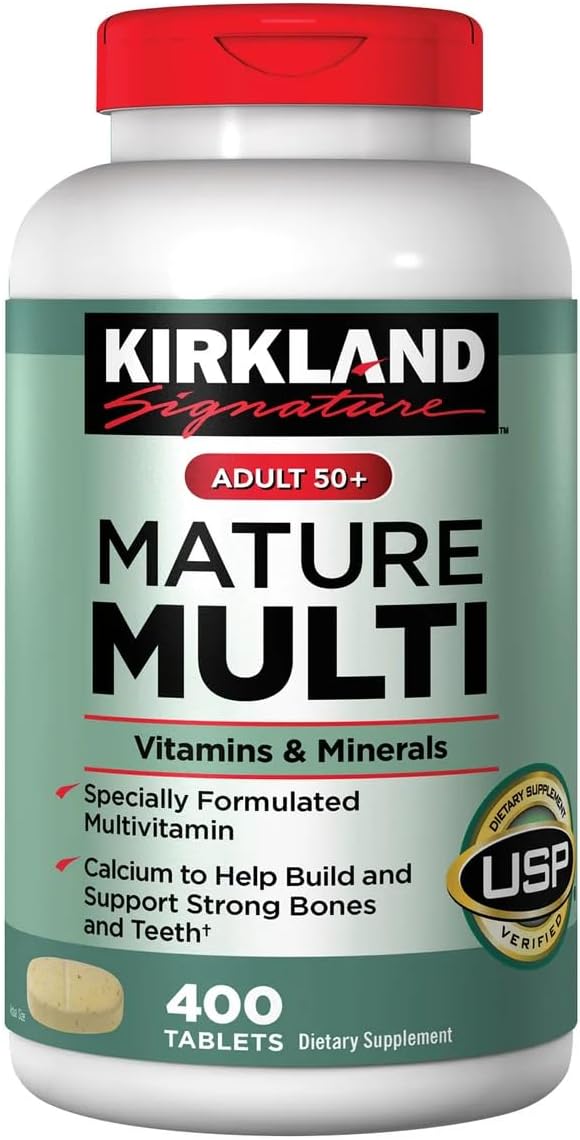 Kirkland Signature Adults 50+ Mature Multi, 400 Tablets - Complete Daily Multivitamin Supplement - BoostGo Australia