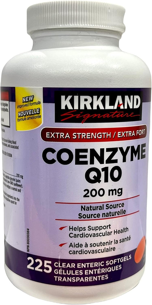 Kirkland Signature Coenzyme Q10 200mg Extra Strength for Lasting 225 Days