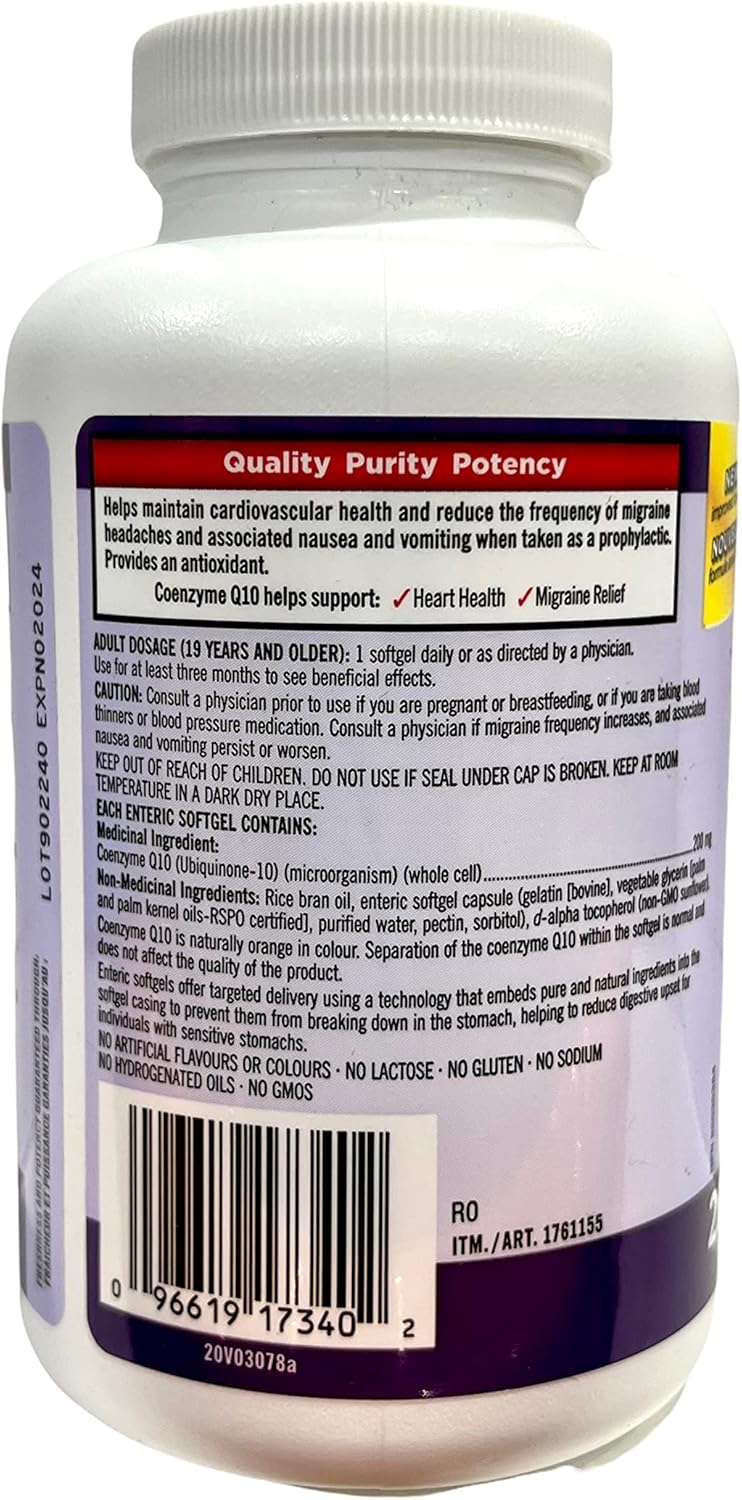 Kirkland Signature Coenzyme Q10 200mg Extra Strength for Lasting 225 Days