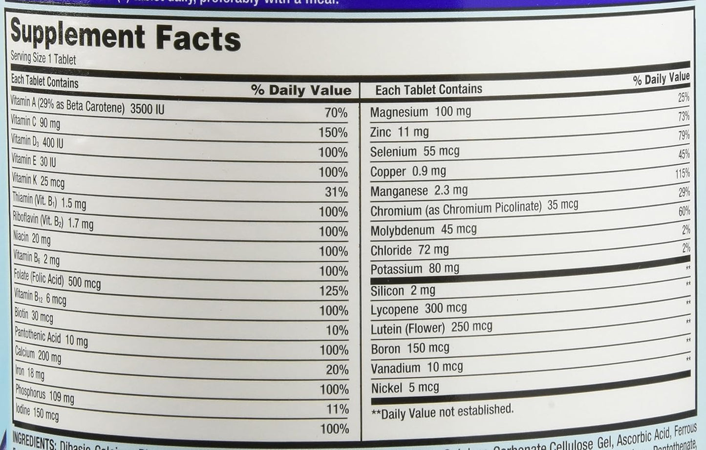 Kirkland Signature Daily Multi 1000 Tablets Value Pack