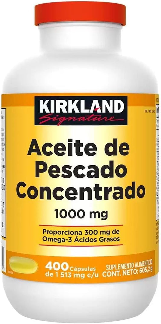 Kirkland Signature Omega-3 Fish Oil Concentrate Softgels - 400 Count, 1000mg