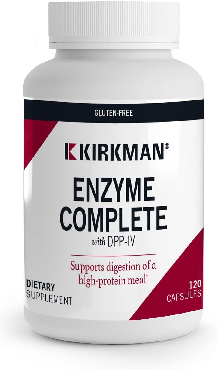 Kirkman Enzyme Complete DPP-IV 120 Capsules - Broad Spectrum Digestive Enzyme - Hypoallergenic Formula