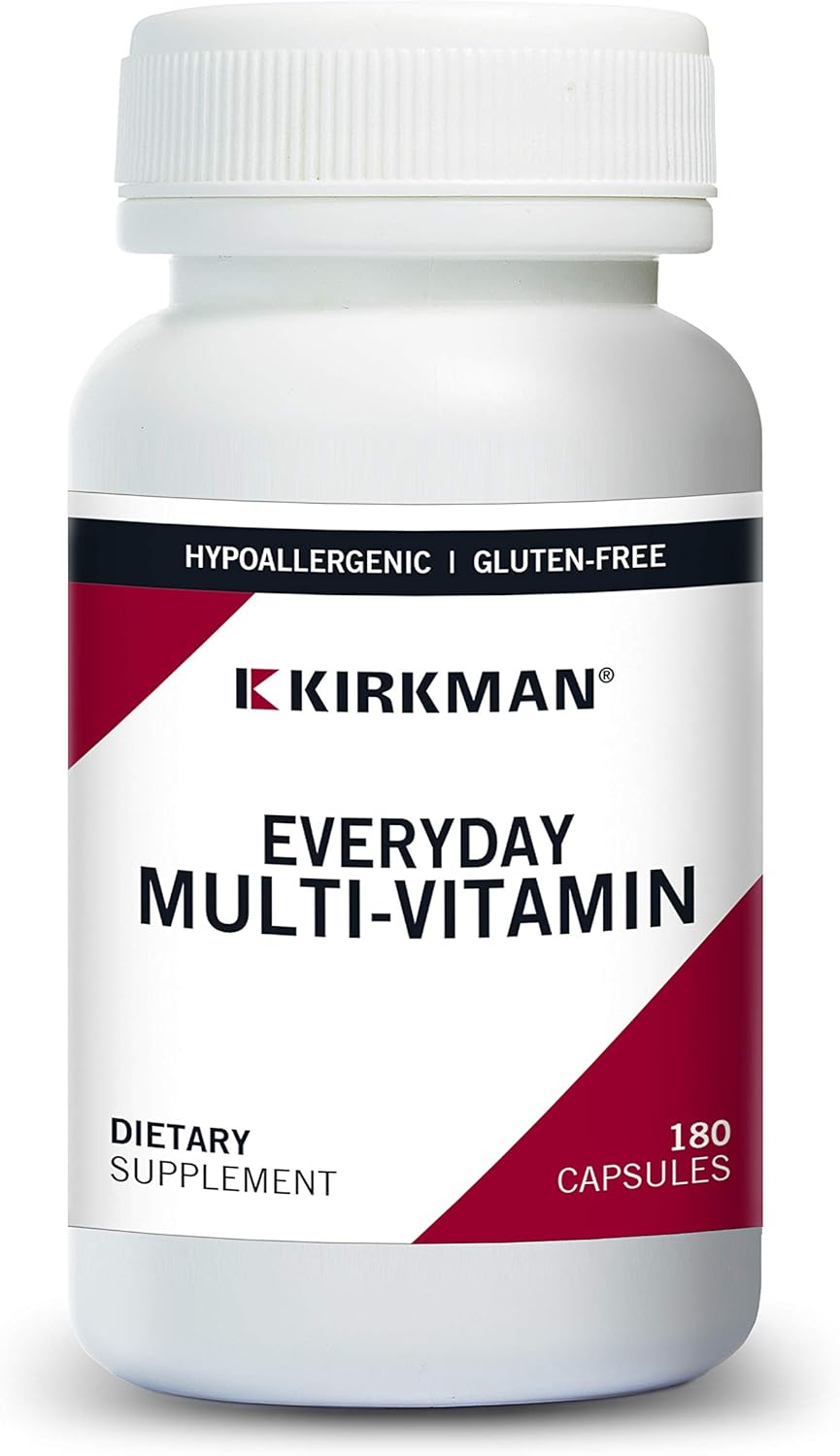 Kirkman Everyday Multivitamin 180 Capsules - Broad-Spectrum Vitamin & Mineral Blend for Productivity - Hypoallergenic Formula