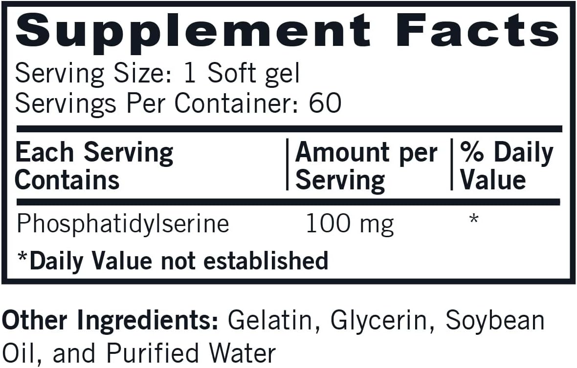Kirkman Phosphatidylserine Memory Boost Supplement 100mg - Cognitive Support for Enhanced Memory & Focus