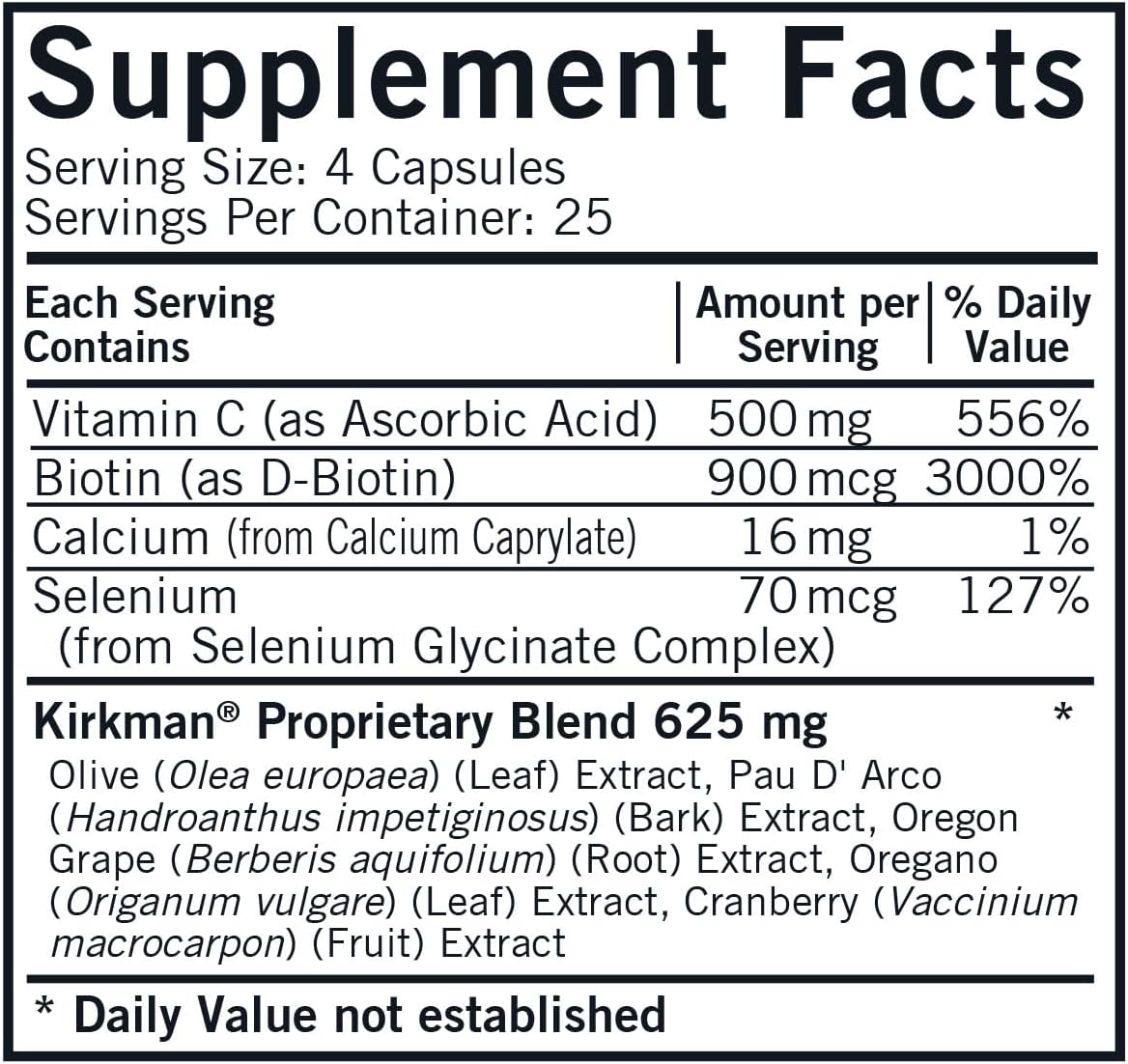 Kirkman Yeast-Aid Advanced Formula with 100 Vegetarian Capsules
