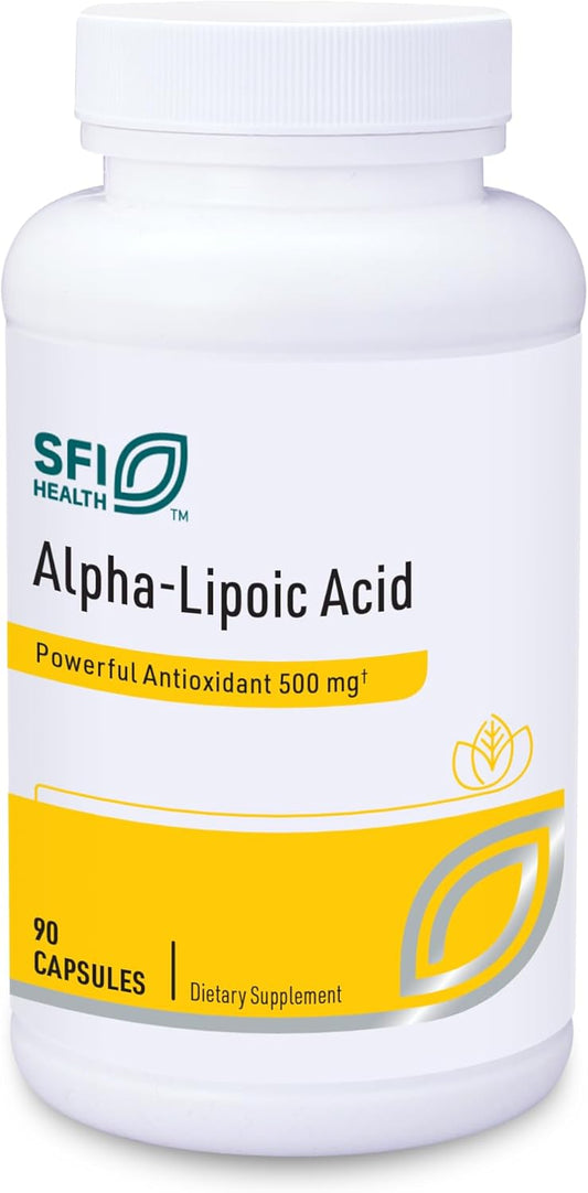 Klaire Labs Alpha-Lipoic Acid 500mg Capsules - Antioxidant Supplement for Cardiovascular & Liver Health - Soy & Yeast-Free Formula (90 Count)