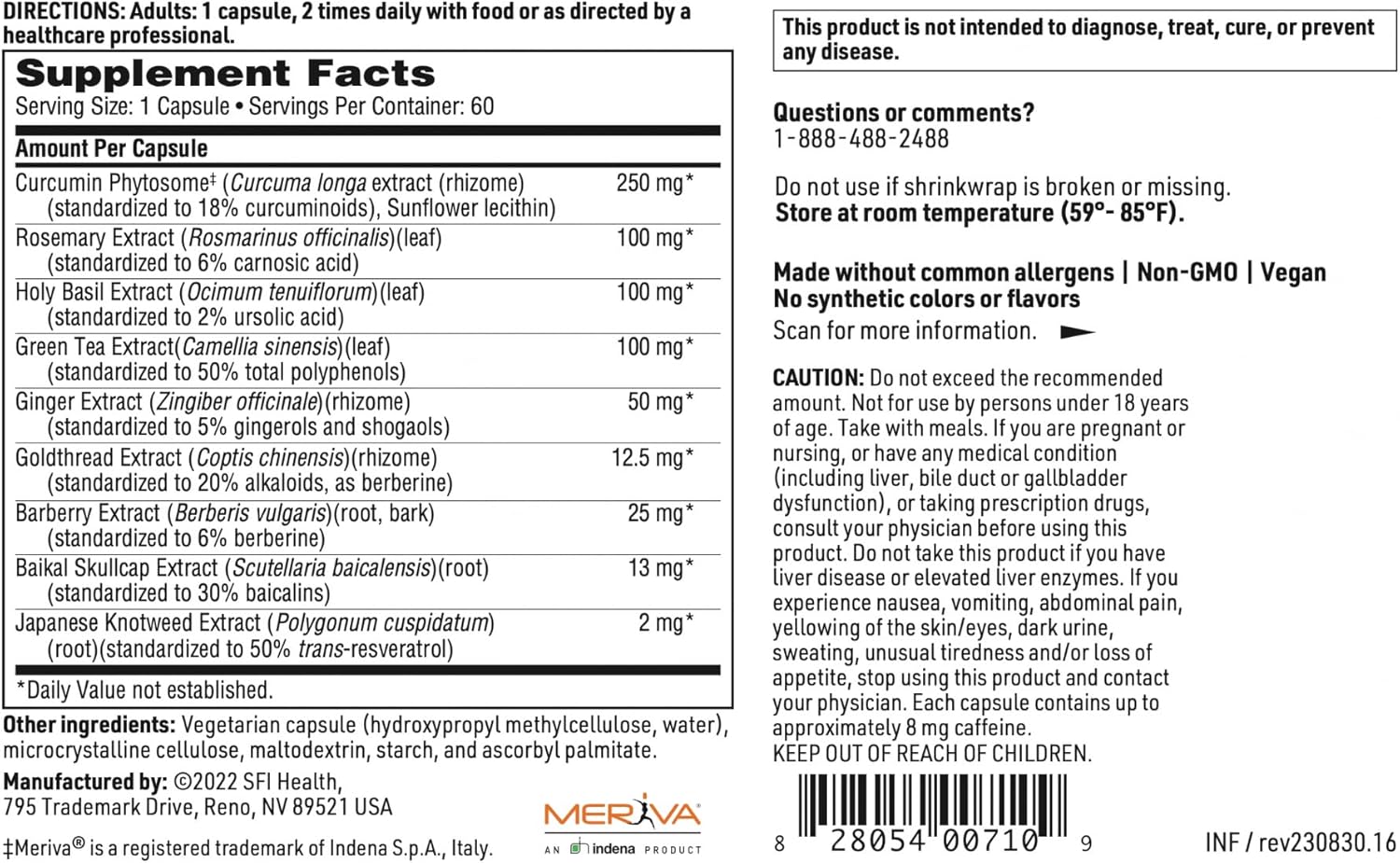 Klaire Labs Inflathera - Turmeric and Knotweed Phytonutrient Blend (60 Capsules)