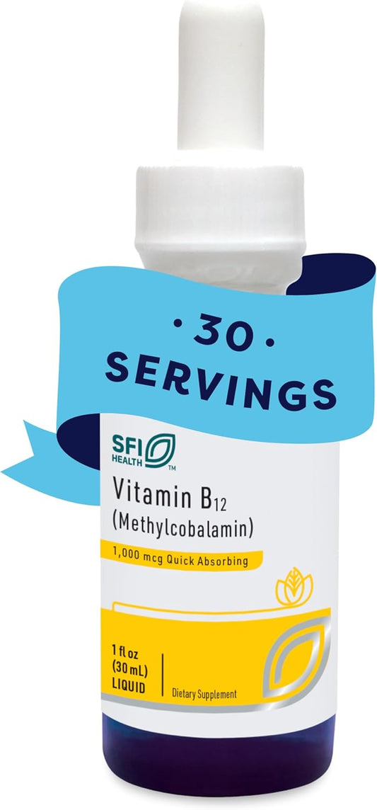 Klaire Labs Methyl B12 Liquid Drops - 1mg Vitamin B12 for Efficient Absorption - Hypoallergenic Formula - 30ml Bottle
