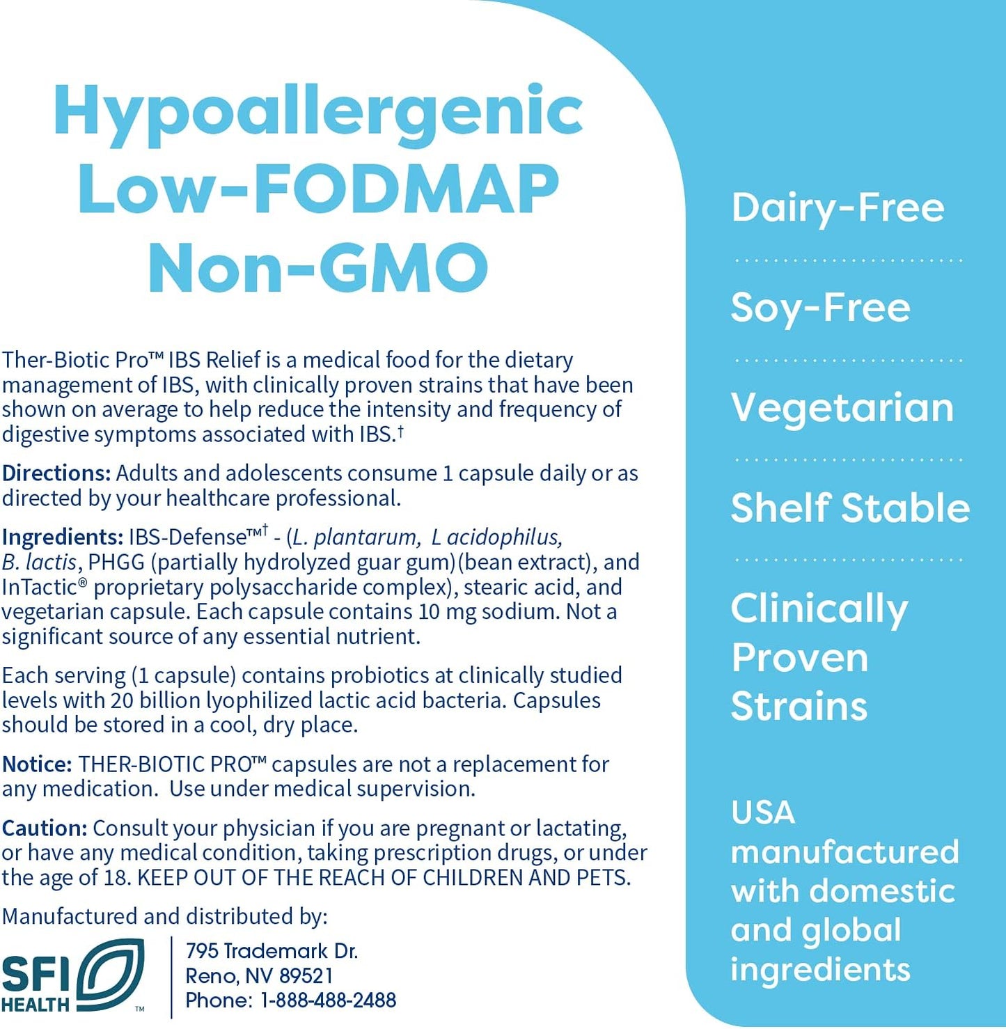 Klaire Labs Ther-Biotic Pro IBS Relief - Medical Food for Dietary Management of IBS - Prebiotics & Probiotics for Digestive Health - Gut Health Support for Constipation & Gas (42 Capsules)