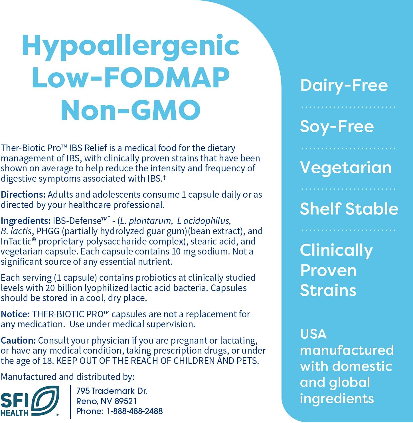 Klaire Labs Ther-Biotic Pro IBS Relief - Medical Food for Dietary Management of IBS - Prebiotics & Probiotics for Digestive Health - Gut Health Support for Constipation & Gas (42 Capsules)