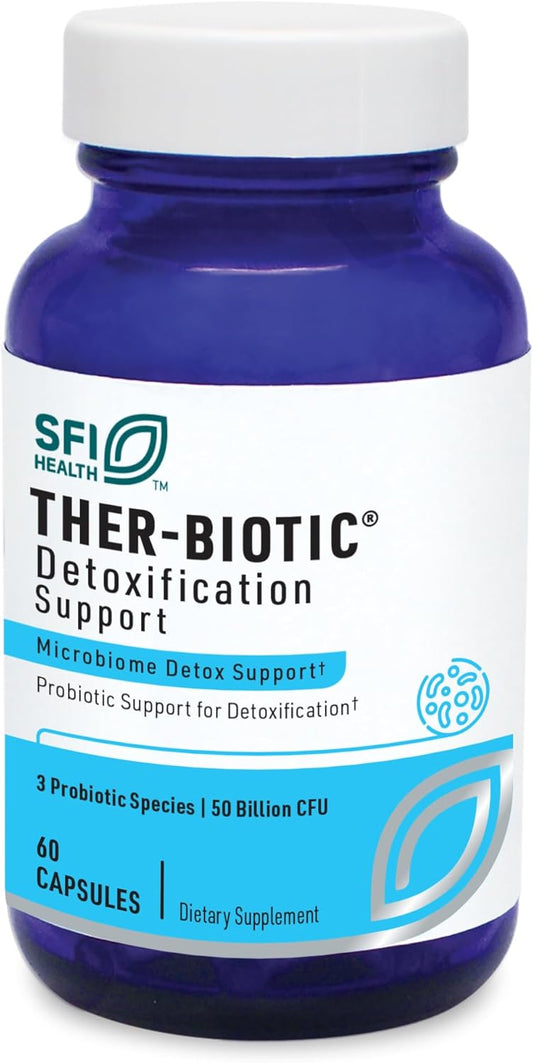Klaire Labs Ther-Biotic Probiotic Supplement - 50 Billion CFU - Supports GI Detox, Digestive Health - Hypoallergenic Lactobacillus + Bifidobacterium - 60 Capsules