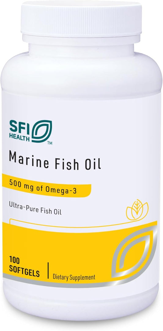 Klaire Labs Ultra Pure Marine Fish Oil Softgels with 300mg EPA & 200mg DHA - Gluten-Free, No Fishy Taste Omega 3 Supplement