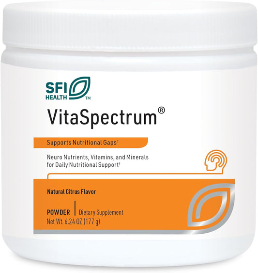 Klaire Labs VitaSpectrum Powder for Kids - Daily Children's Multivitamin with 23 Essential Nutrients - Citrus Flavor - No Copper, Iron, Gluten, or Casein - 30 Servings