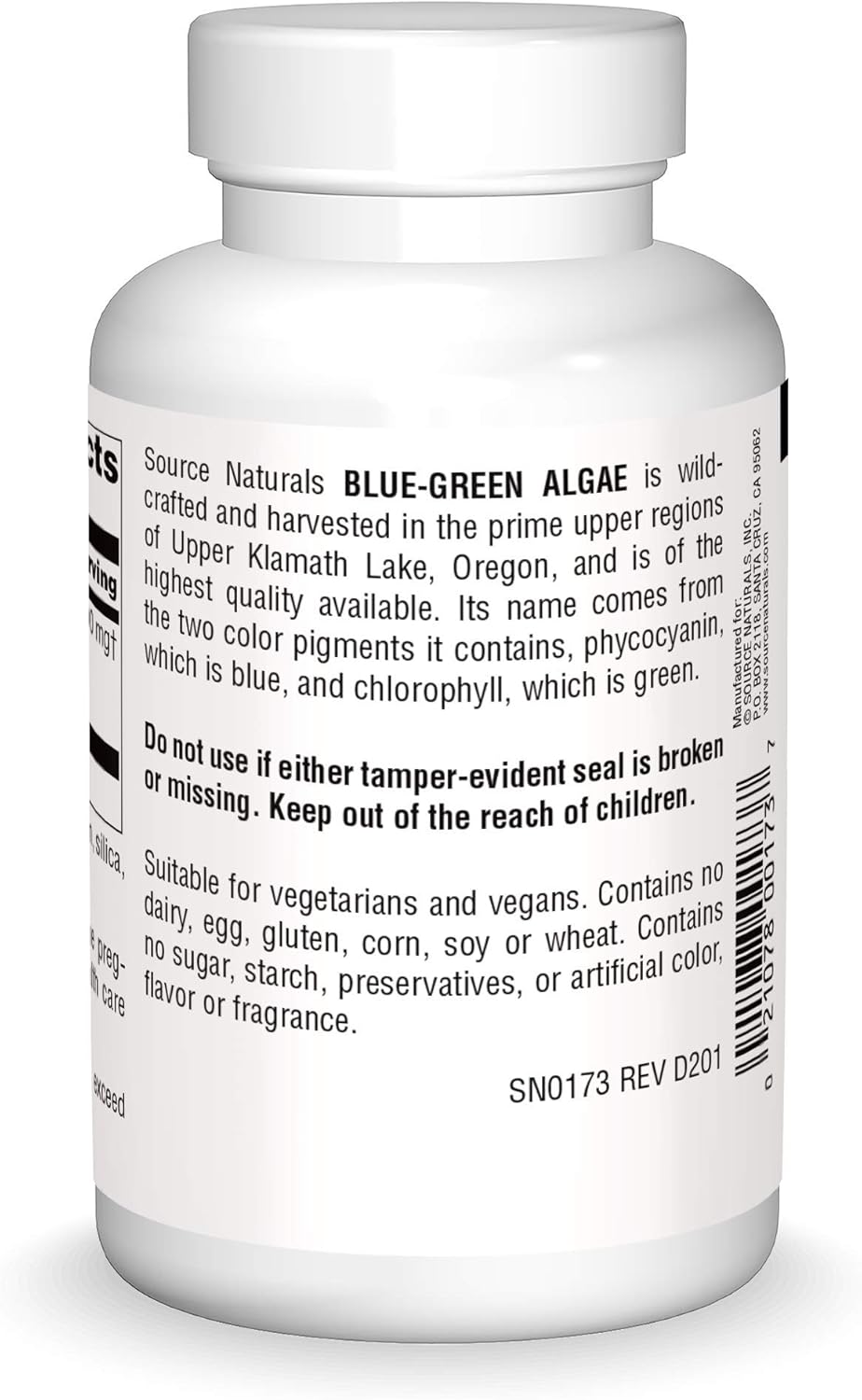 Klamath Lake Blue Green Algae Superfood Supplement - 500mg, 200 Tablets by Source Naturals