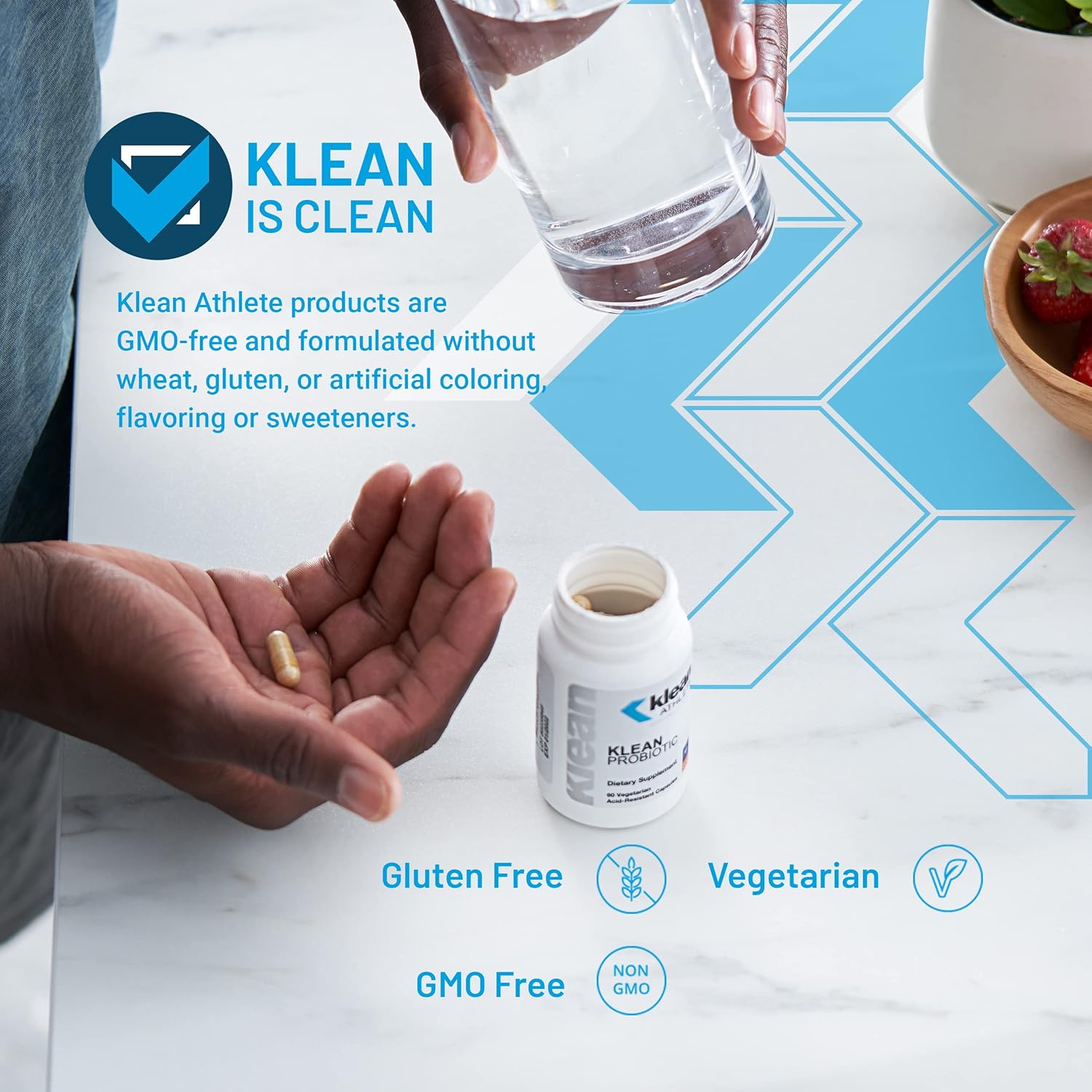 Klean ATHLETE Probiotic Capsules | Immune & Digestive Support | NSF Certified | 60 Vegetarian Capsules