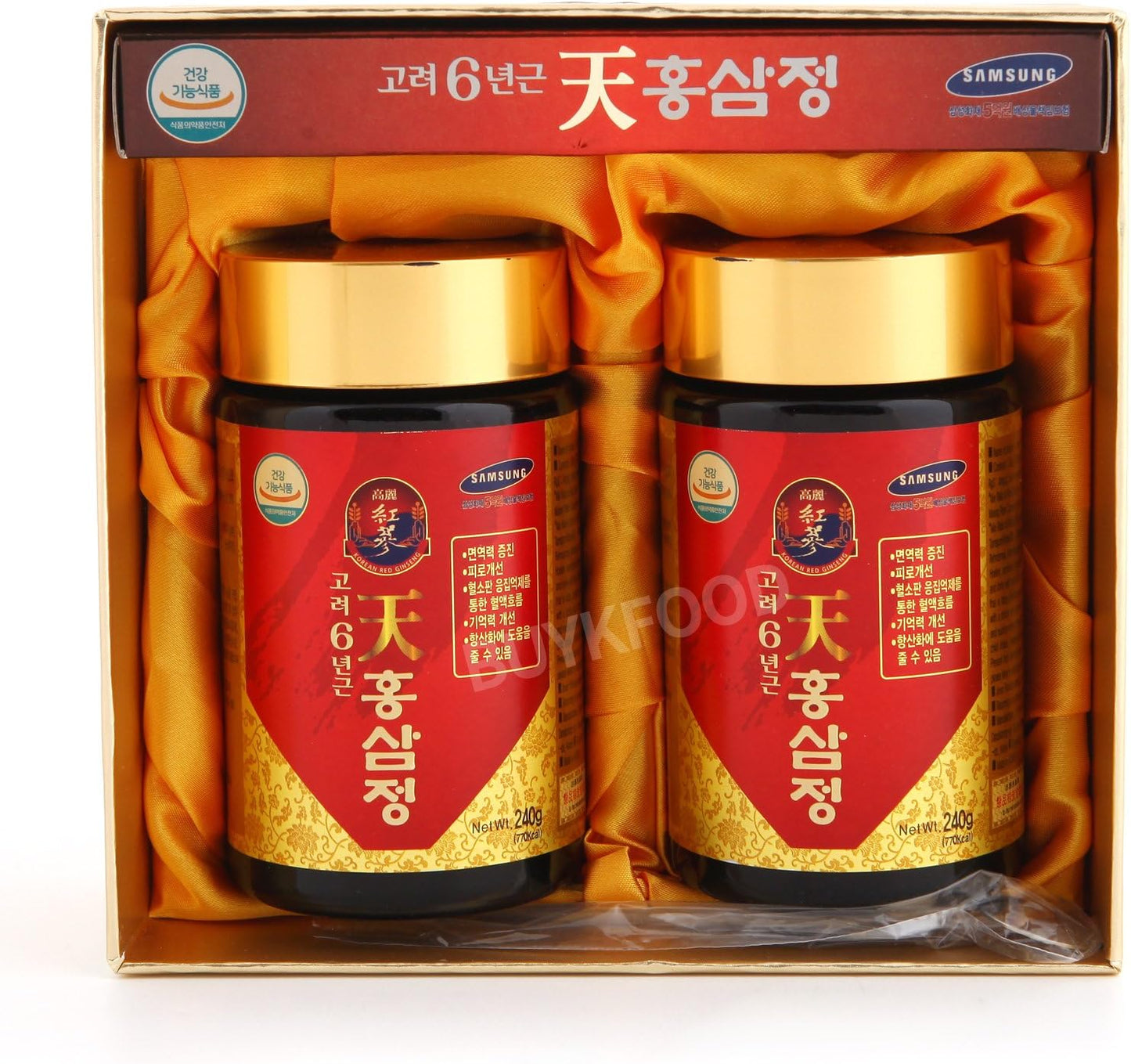 Korean 6-Year Red Ginseng Extract, 240g x 2 - High Saponin Panax Gold Ginseng Supplement