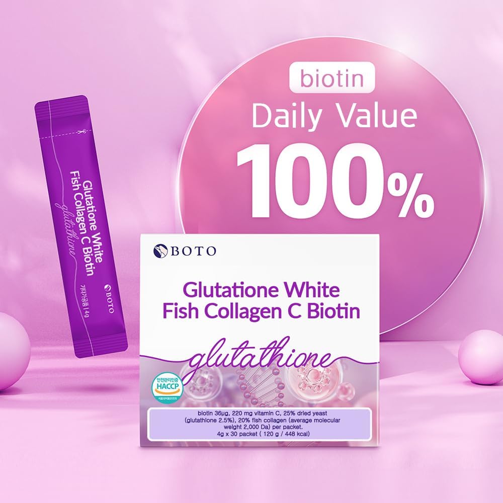 Korean Beauty Collagen Peptides Powder with Hyaluronic Acid and Vitamin C - Lemon Flavored Supplement for Skin, Hair, Nails, and Joints - 30 Packets for 1 Month