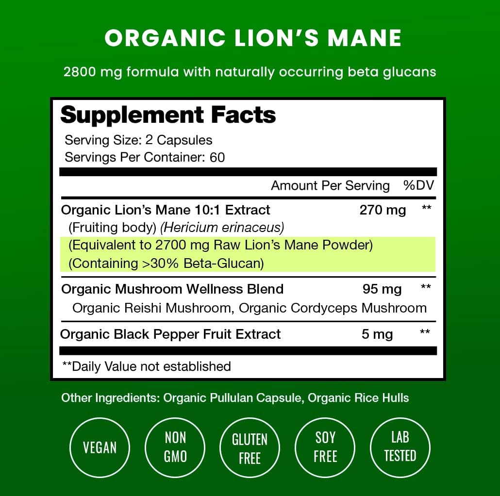 Korean Ginseng and Lions Mane Capsules Combo Pack by NutraChamps