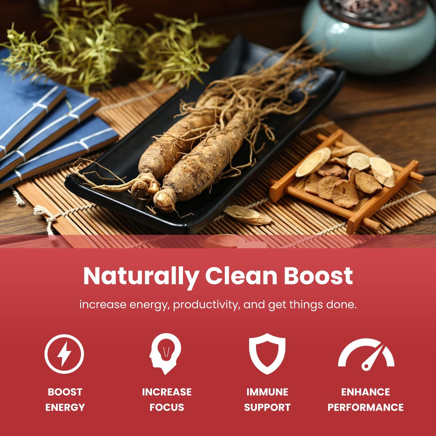 Korean Ginseng and Lions Mane Capsules Combo Pack by NutraChamps