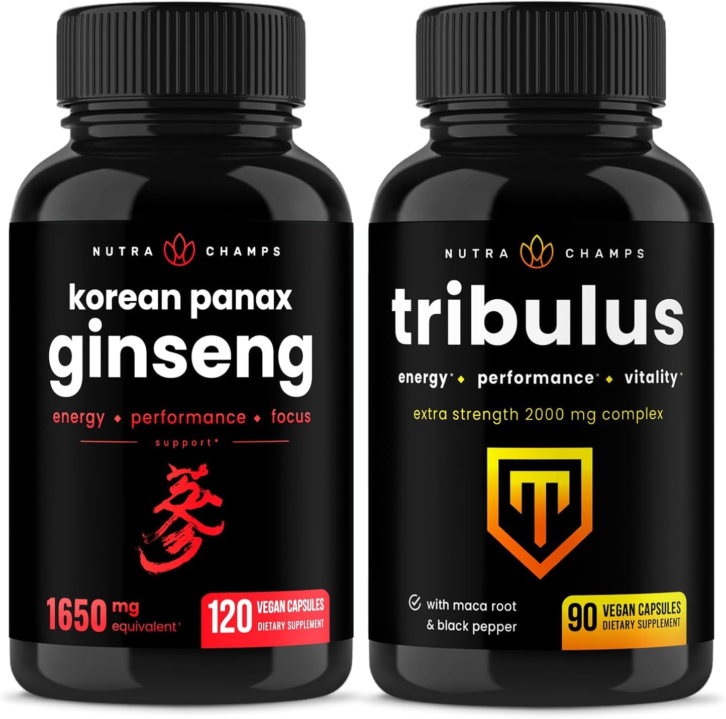Korean Ginseng and Tribulus Capsules Bundle - NutraChamps 2 Pack