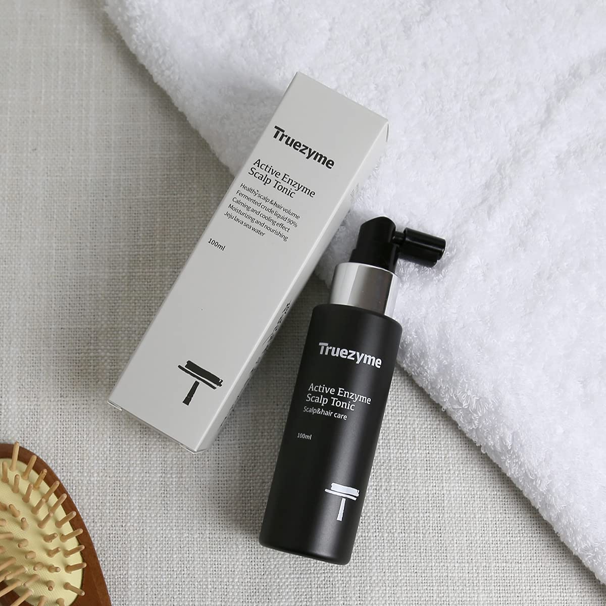 Korean Premium Haircare: truezyme Active Scalp Tonic 100ml | Fermented Botanical Extracts | Hypoallergenic Formula | No Chemicals
