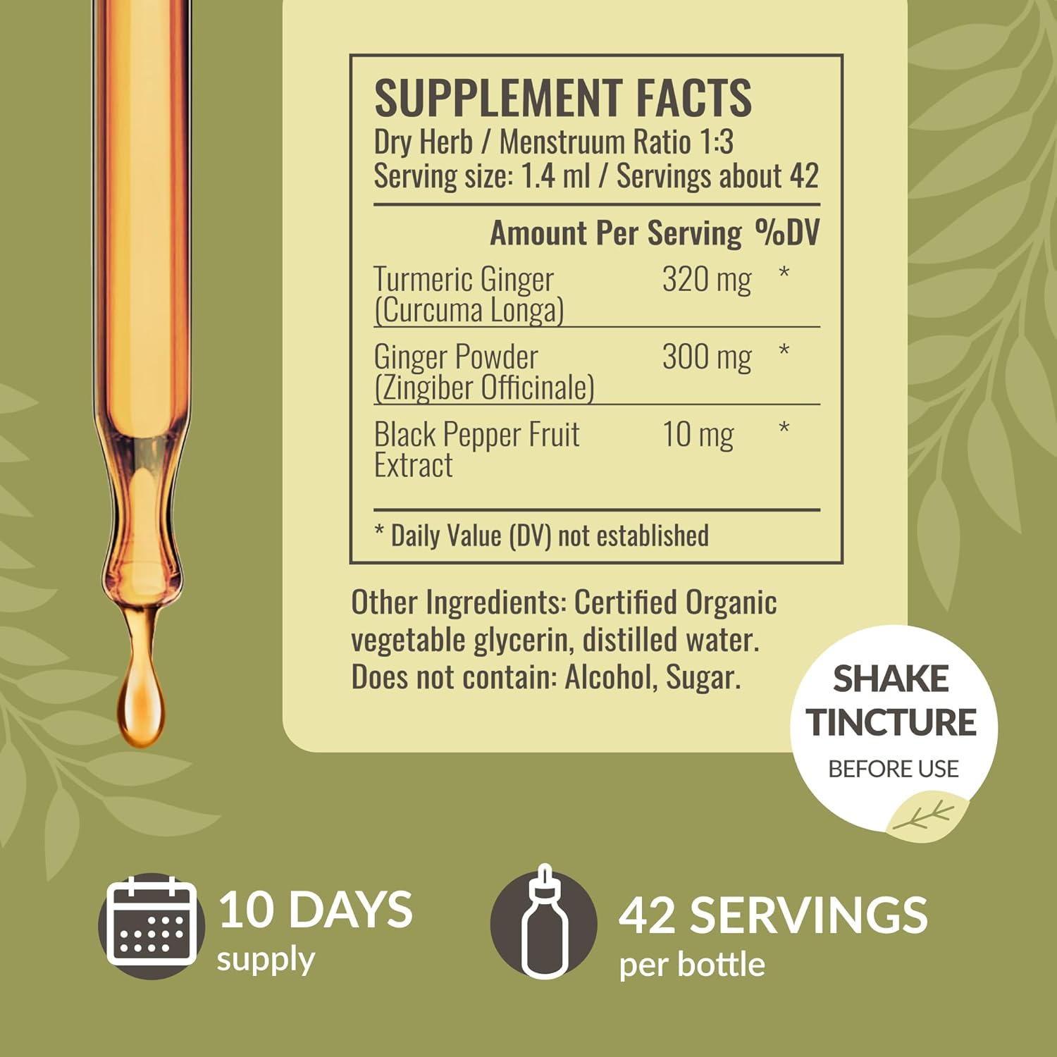 Korean Red Ginseng and Turmeric Ginger Bundle - Panax Ginseng Capsules & Turmeric Ginger Drops - Vegan, Non-GMO, Sugar & Alcohol-Free - 2 Pack