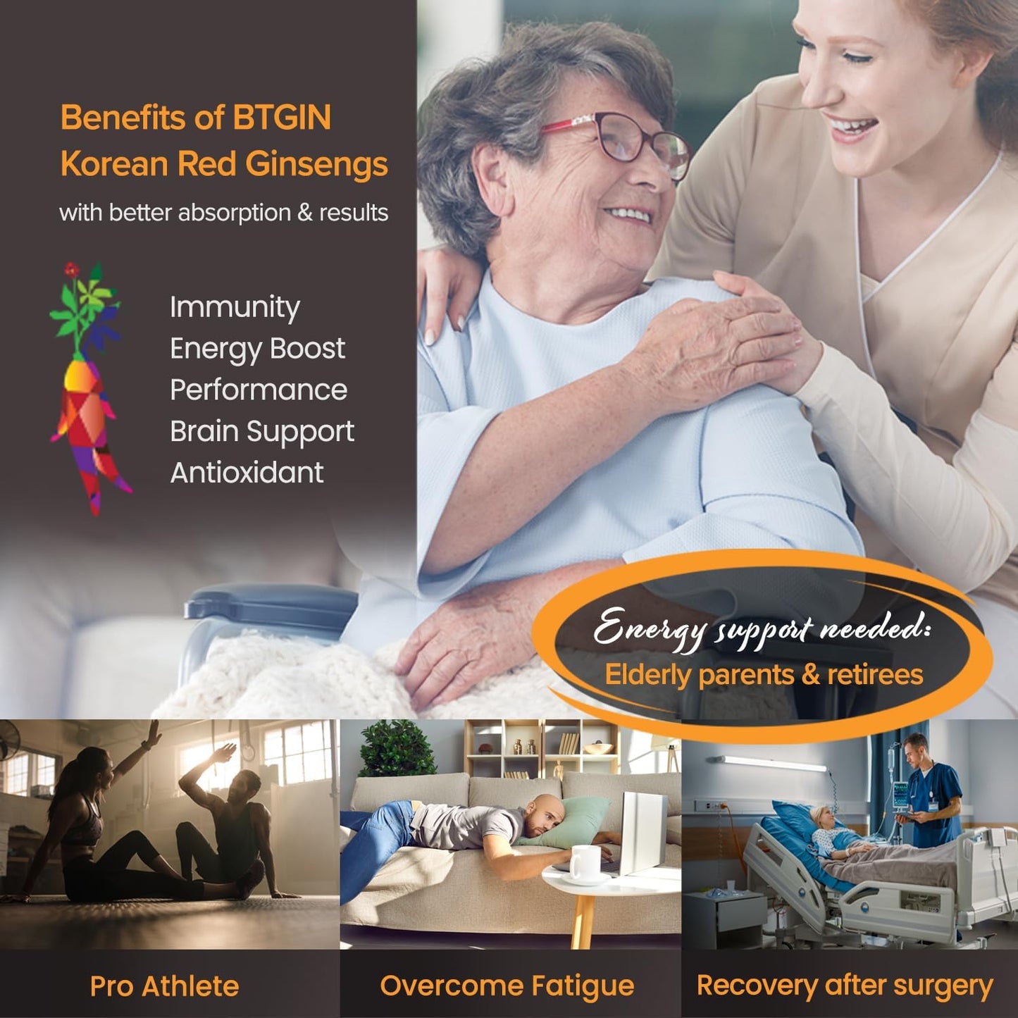 Korean Red Ginseng Extract Bundle - 3000mg Saponin Hanppuri + The Root Original Capsules - Immune Support, Stress Relief, Focus & Mental Clarity - Ginsenoside Rg3 - Natural Energy Supplements