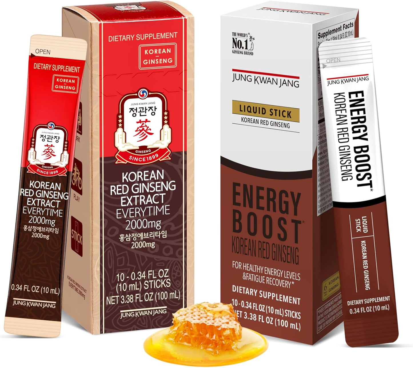 Korean Red Ginseng Extract Everytime 2000mg for Energy Boost & Immune Support - 20 Count Pack - Caffeine-Free Ginseng Supplement