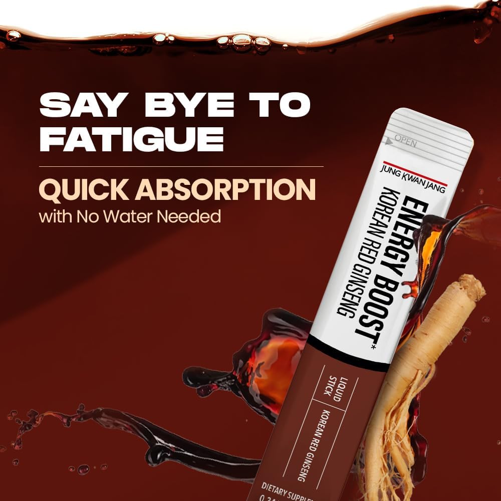 Korean Red Ginseng Extract Everytime 2000mg for Energy Boost & Immune Support - 20 Count Pack - Caffeine-Free Ginseng Supplement