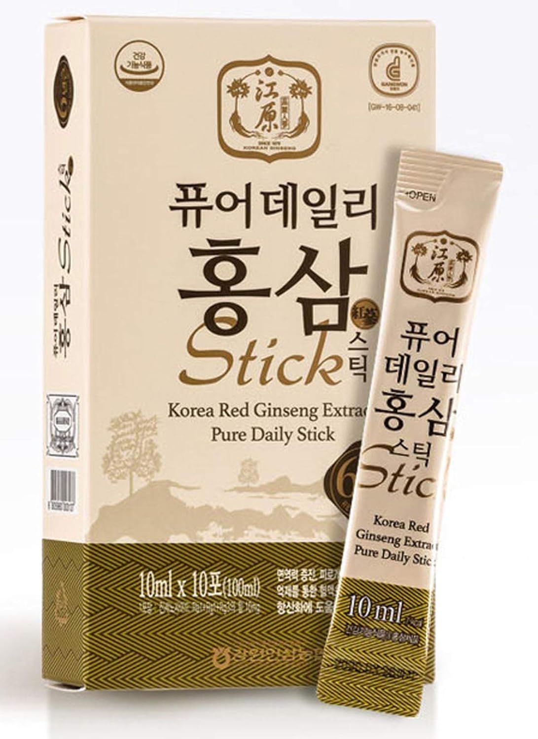 Korean Red Ginseng Extract Pure Daily Sticks (30 Count) - 6 Year Extract, Individually Packaged, Korean Food - 3 Boxes