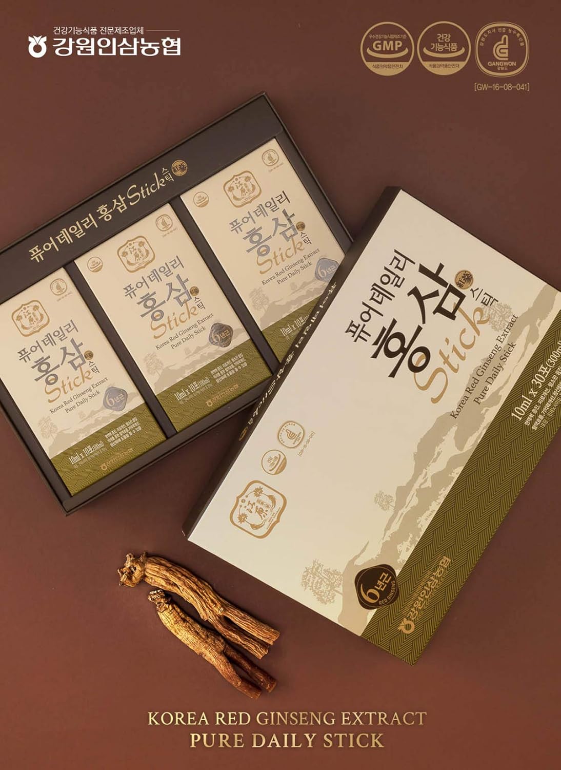 Korean Red Ginseng Extract Pure Daily Sticks (30 Count) - 6 Year Extract, Individually Packaged, Korean Food - 3 Boxes