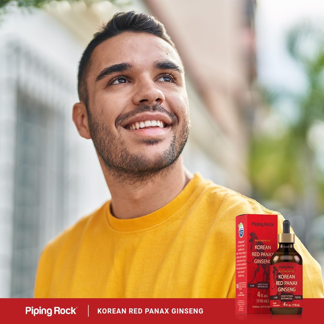 Korean Red Ginseng Liquid Extract - 4 Fl Oz - Alcohol Free Tincture - Vegetarian & Non-GMO Supplement
