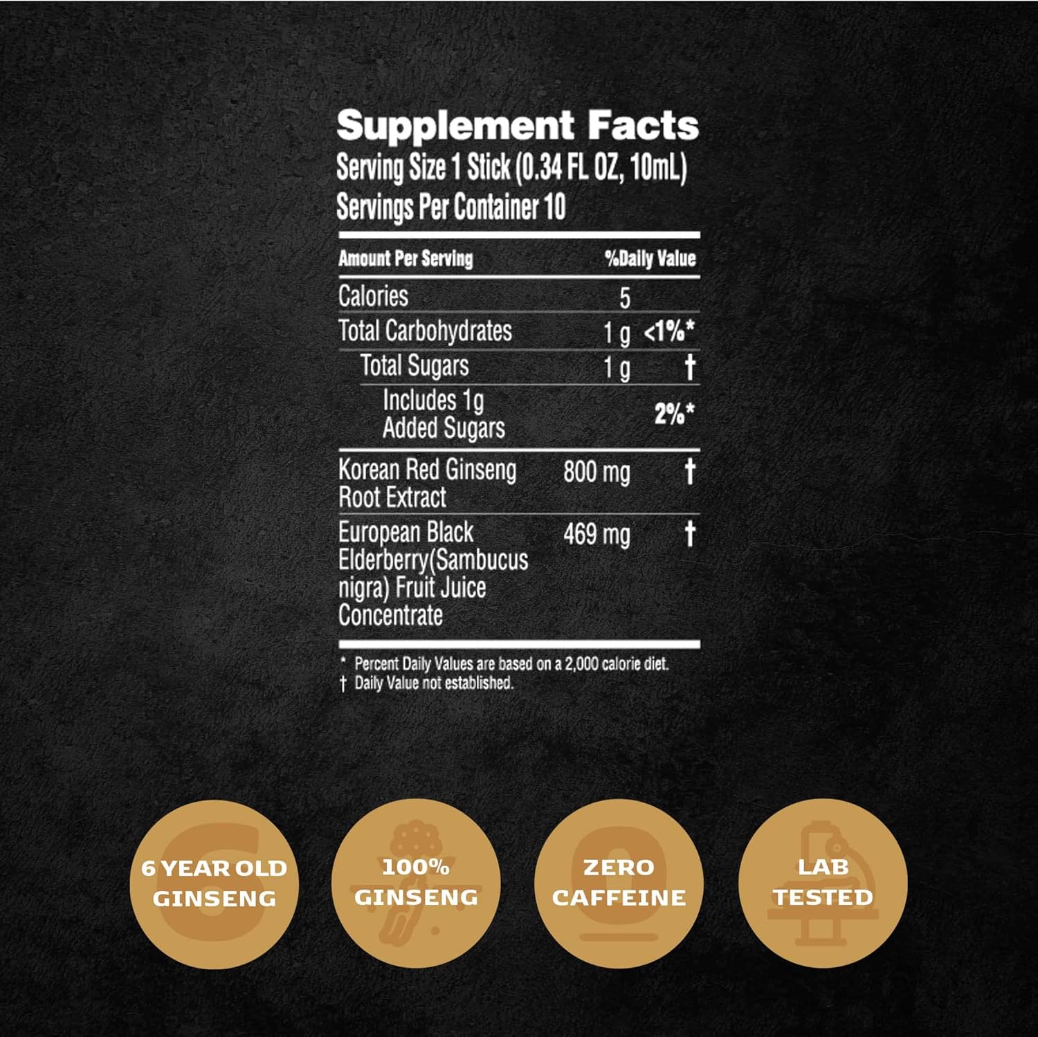 KORESELECT Immune Boosting Liquid Sticks with Korean Red Ginseng, Elderberry, and Panax Ginseng for Natural Energy and Immunity Support