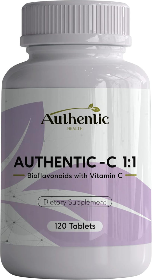 Kosher Certified Authentic Health Authentic C 1:1 Bioflavonoids with Vitamin C 120 Tablets
