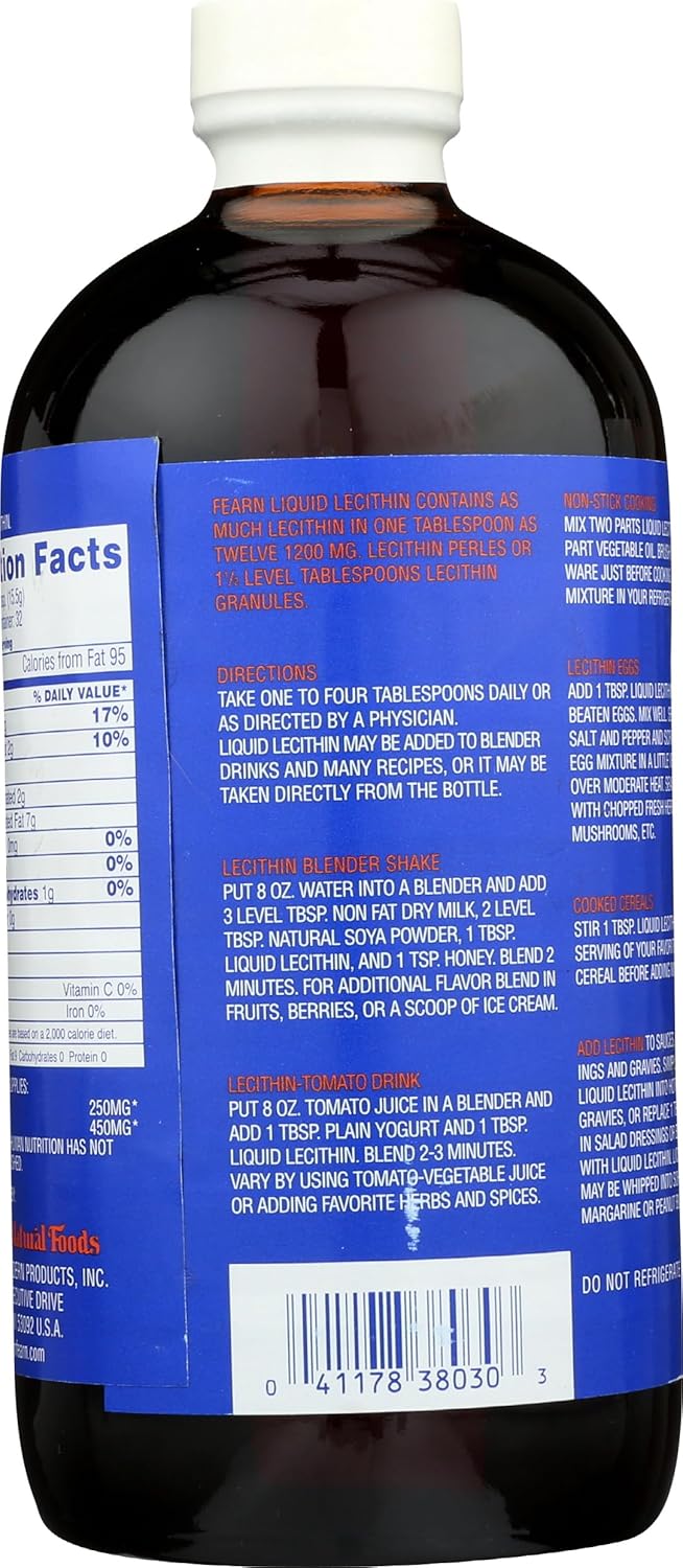 Kosher Fearn Liquid Lecithin - 16 Fl Oz Bottle