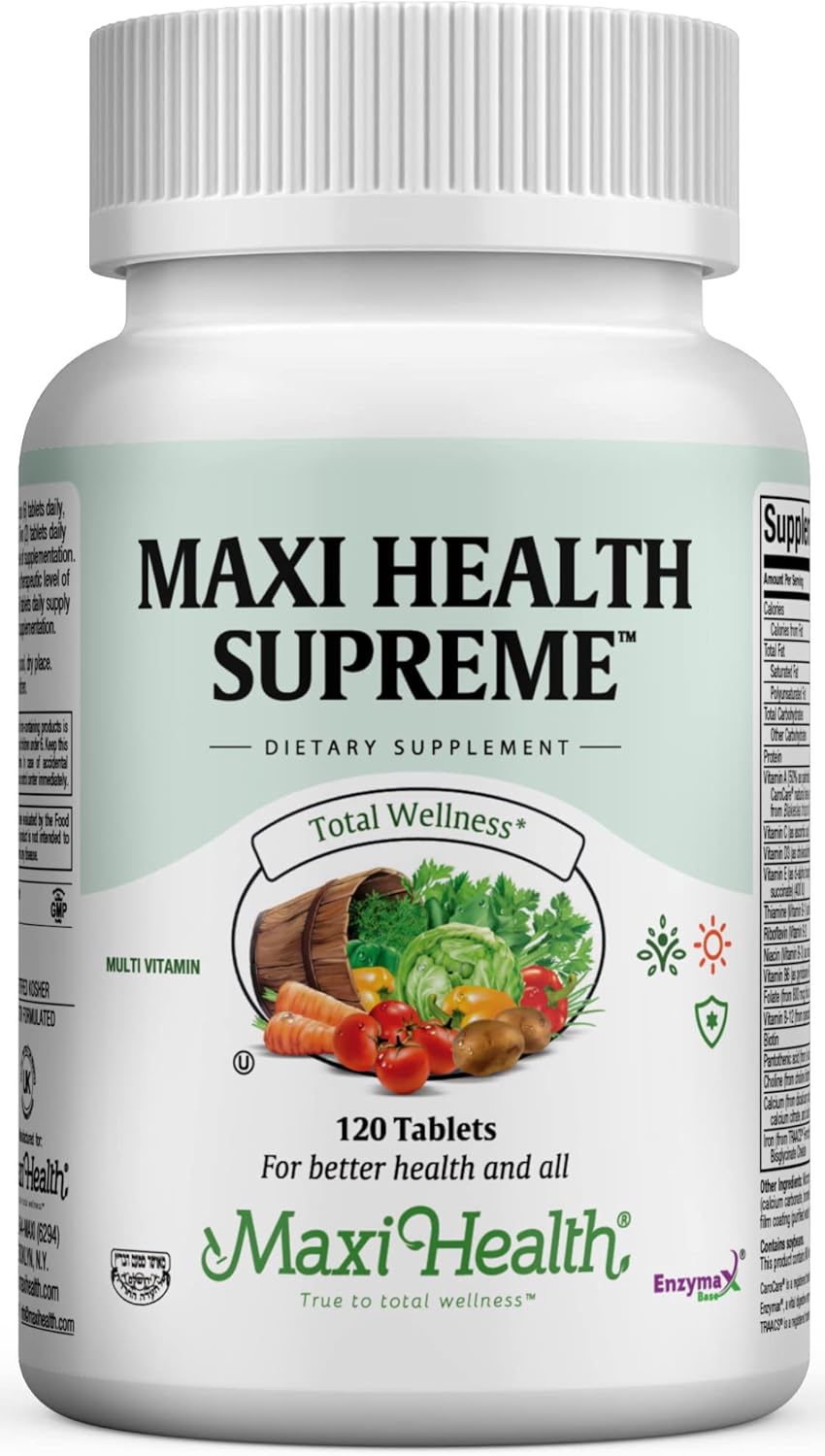 Kosher Maxi Health Supreme Multivitamin & Mineral Supplement - 120 Tablets