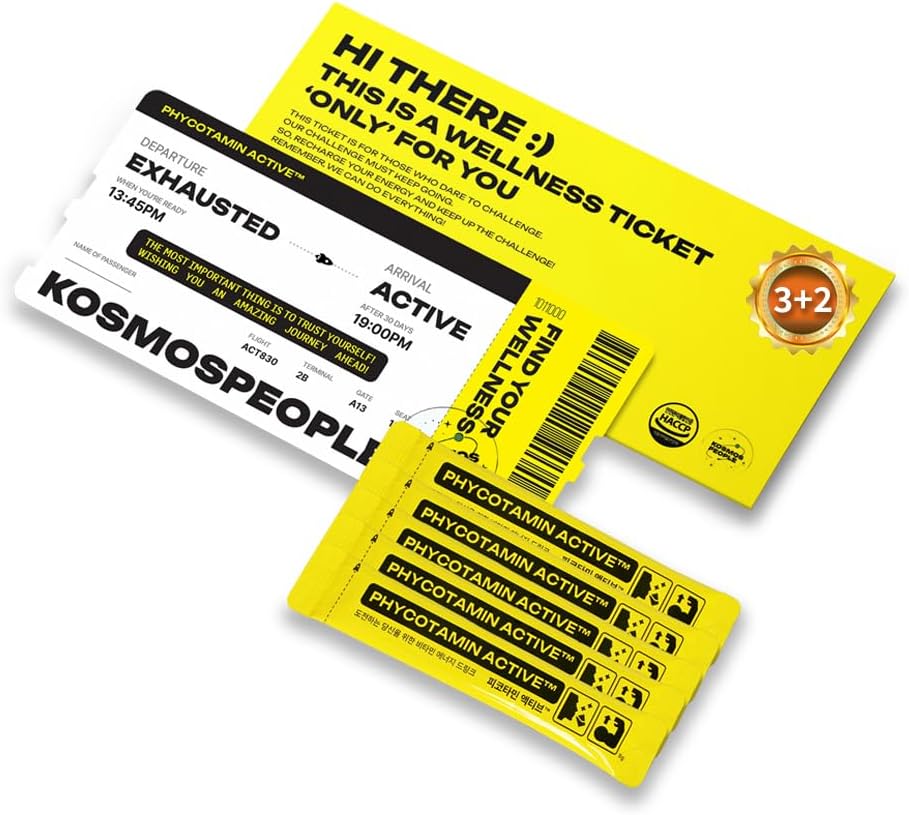 KOSMOS PEOPLE PHYCOTAMIN Multivitamin Powder Bundle - 3 x 8g Packets for Energy, Hydration, and Recovery - Daily Vitality and Fitness Support - 2 Packets Included