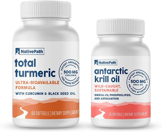 Krill Omega 3 and Turmeric Bundle by NativePath - 30 Servings