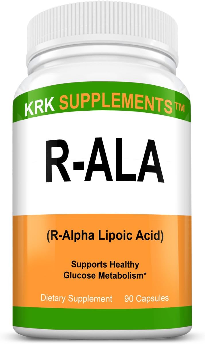 KRK Supplements R-Alpha Lipoic Acid 200mg 90 Capsules - Antioxidant Support