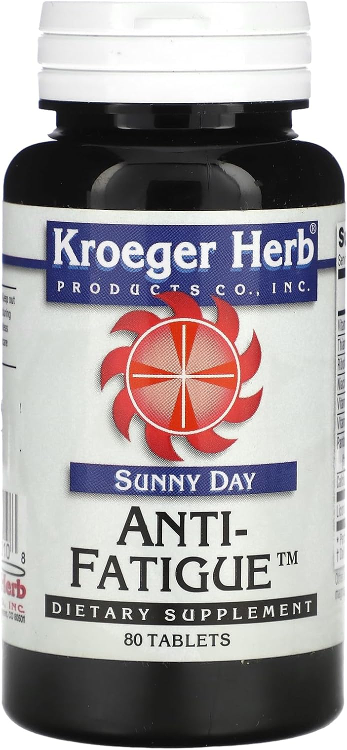 Kroeger Herb Anti-Fatigue Supplement, 80 Capsules for Energy Support