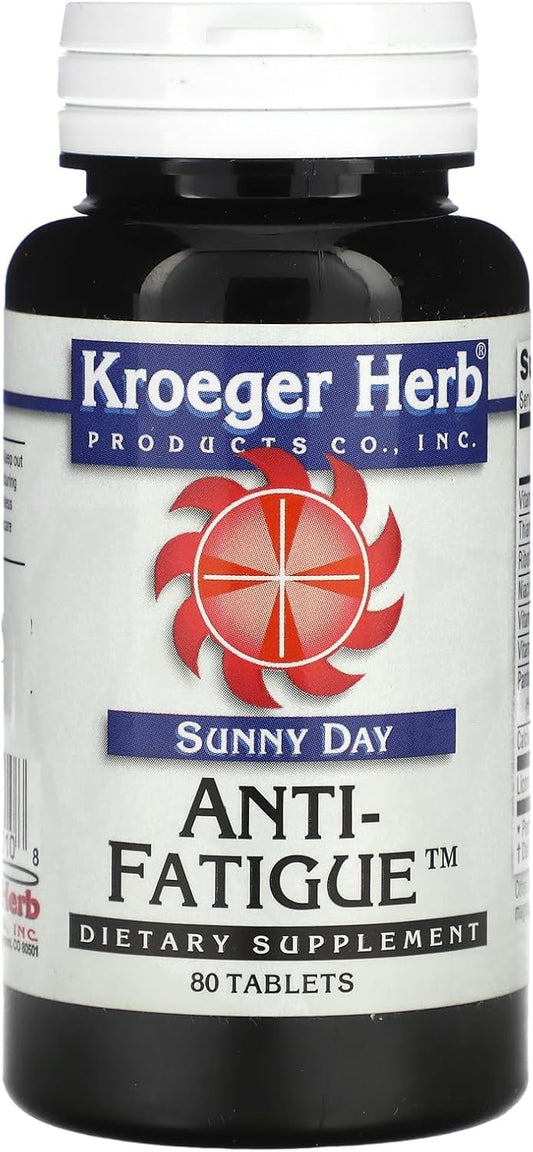 Kroeger Herb Anti-Fatigue Supplement, 80 Capsules for Energy Support
